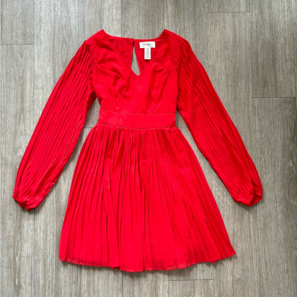 Jessica Simpson Red Pleated Dress